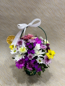 Hasır sepette aranjman 