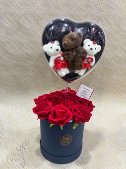 Silindir Çubuklu Kalpli ( Güllü & Ayıcıklı )