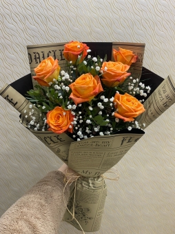 Turuncu Gül Buketi 
