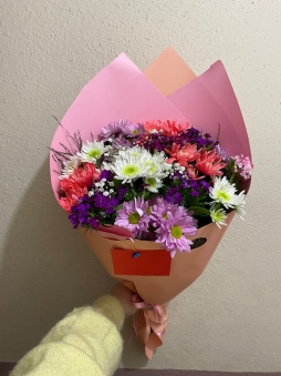 Pembe Kağıtta Mevsim Buketi 