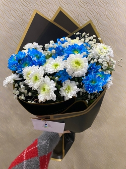  MAVİ&BEYAZ KASIMPATI BUKETİ 