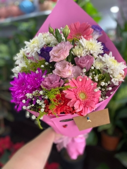 Pembe Paketleme Buket